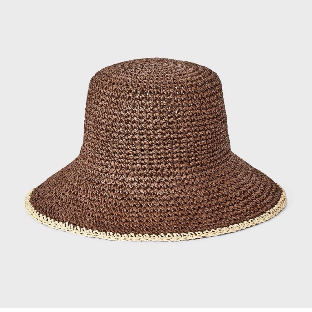 Universal Thread Straw Crochet bucket Hat